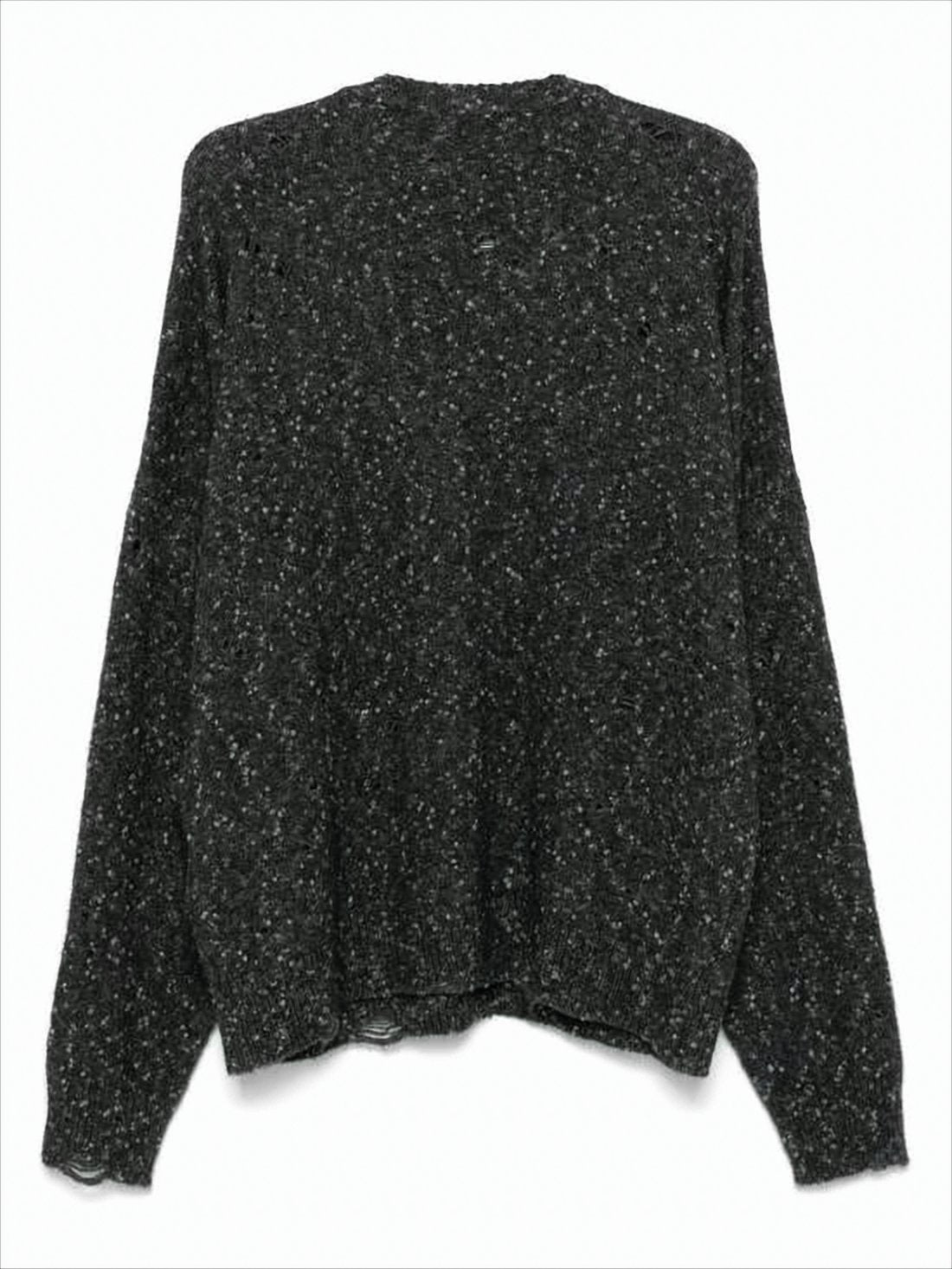Knitted Cardigan with Deep V-Neck