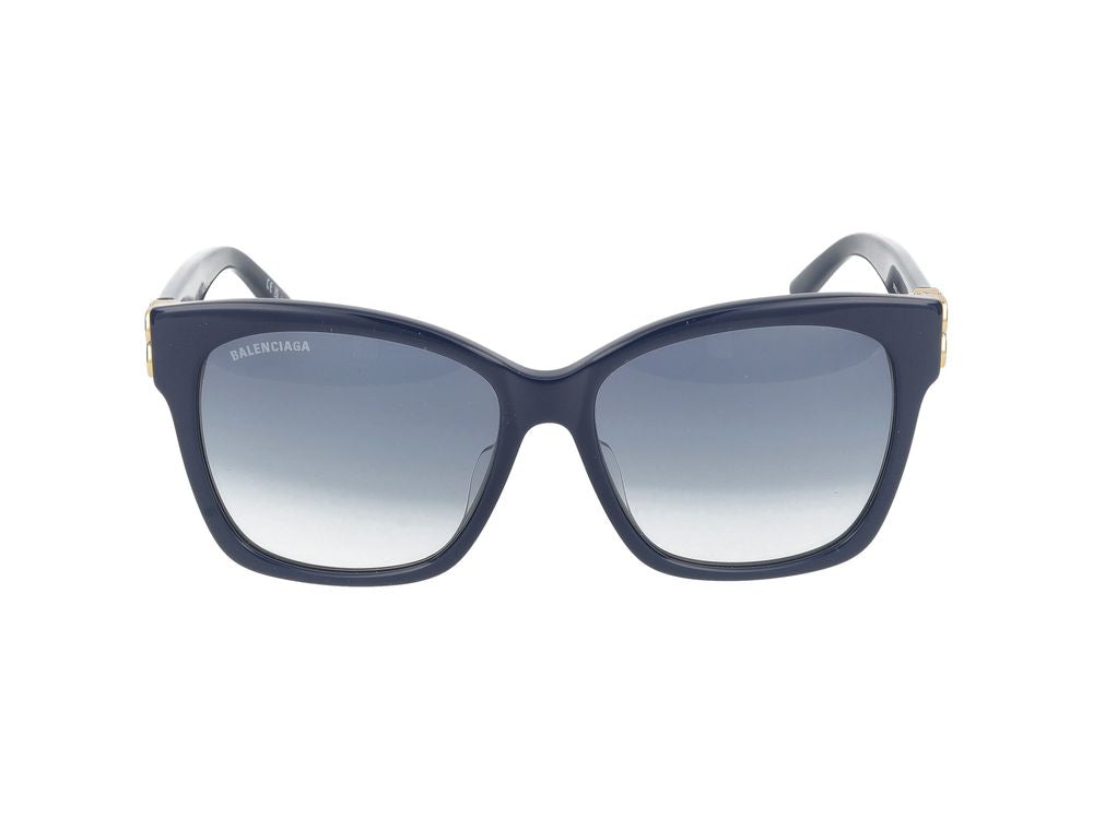 Okulary przeciwsłoneczne Balenciaga BB0102SA 005 niebiesko-złote niebieskie 57/16/145