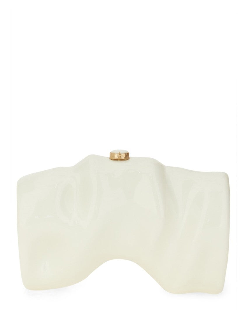 Sculptural White Acrylic Clutch
