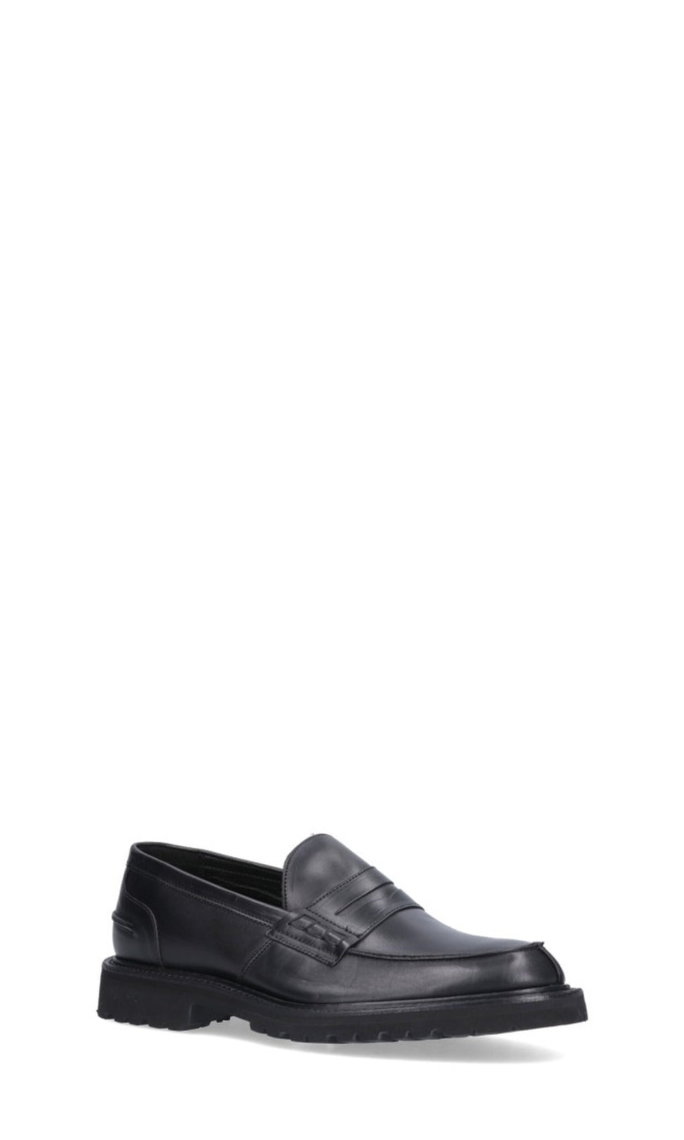 Sleek Leather Penny Loafers With Sturdy Rubber Sole
