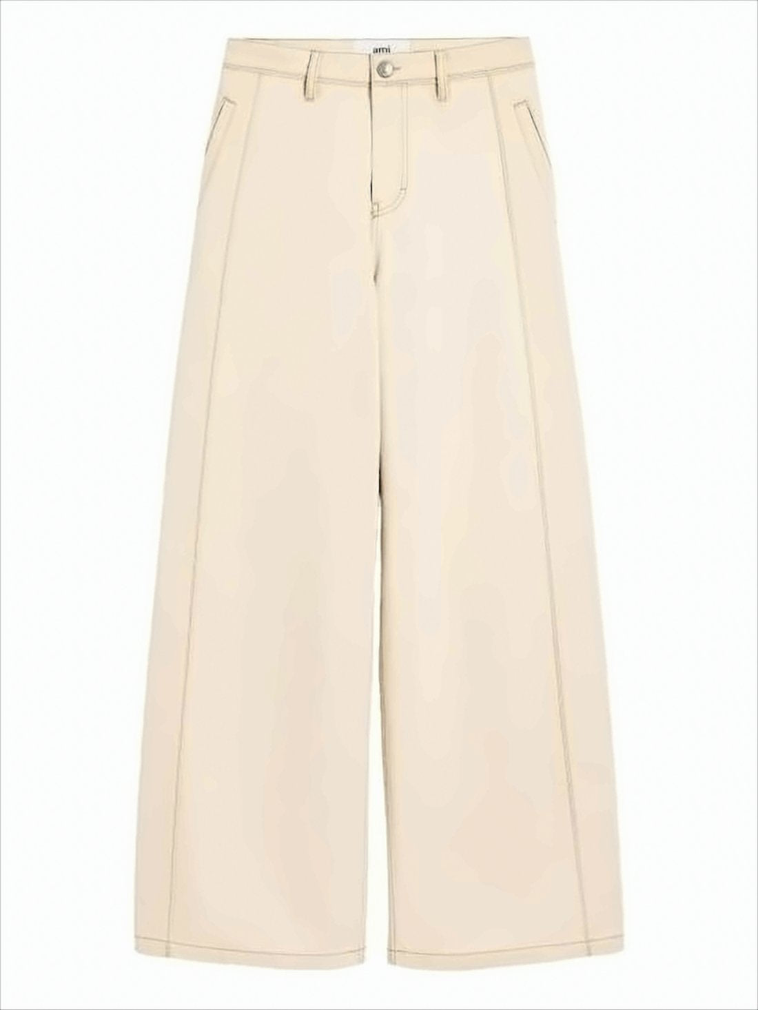 High Waist Wide-Leg Pants with Seam Detailing