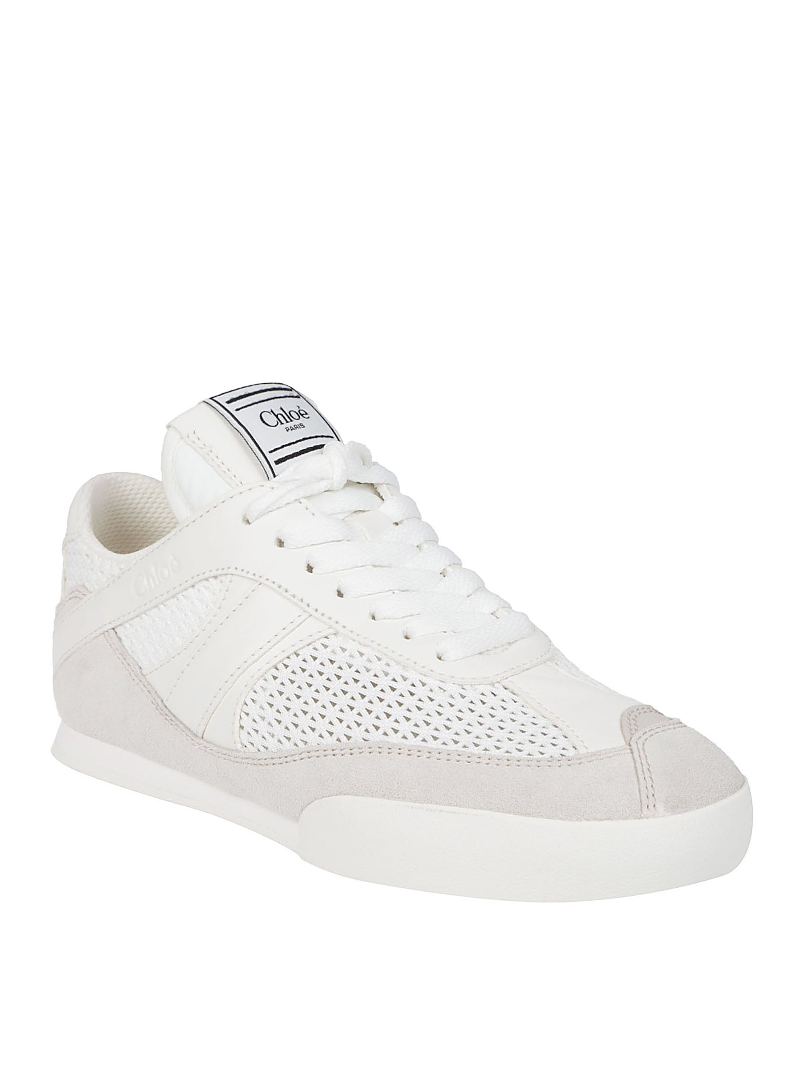 Cloudy Cream Sneakers With Calf Leather