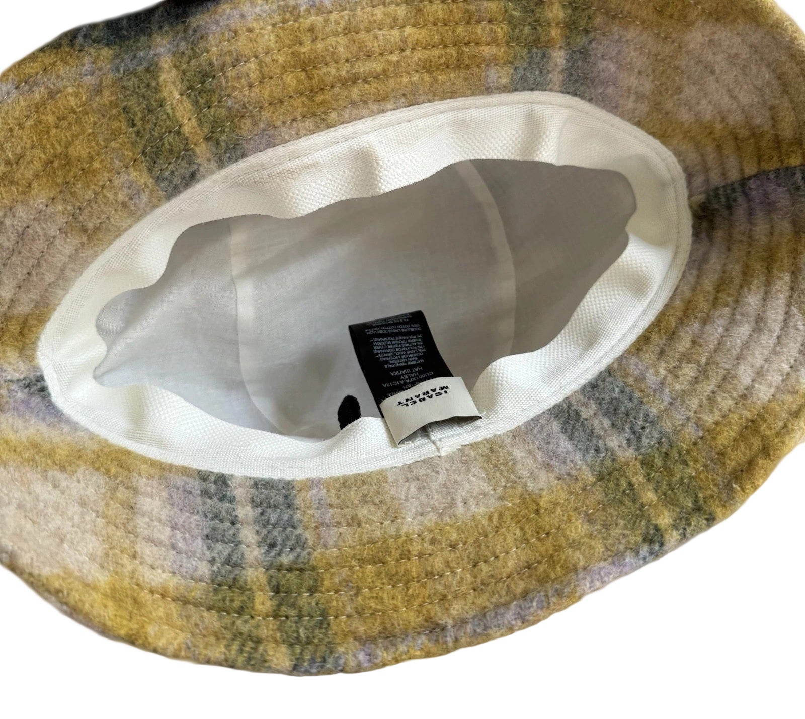 Plaid Bucket Hat with Wool-Blend Texture