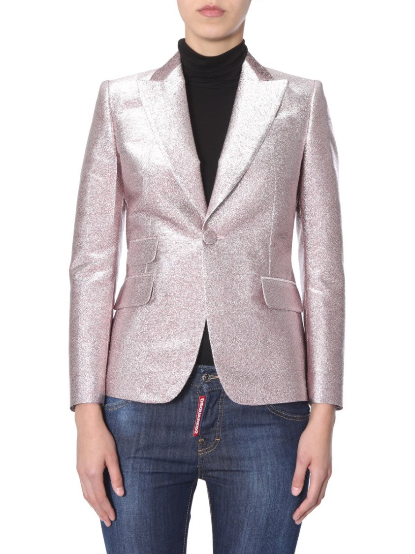 Tailored Metallic Smoking Jacket
