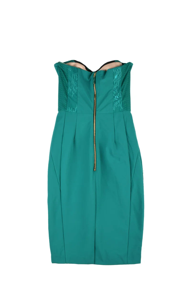 Heart Neckline Sheath Dress - Green