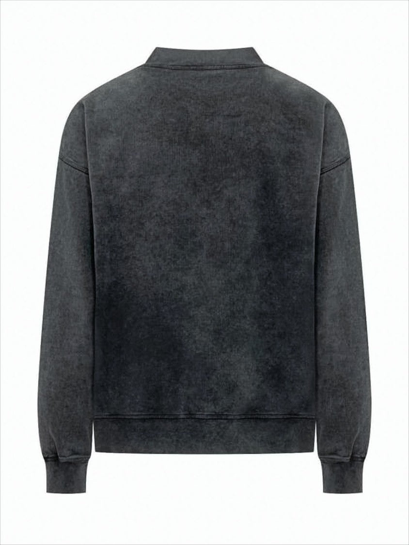 Washed Black Long-Sleeve Sweatshirt