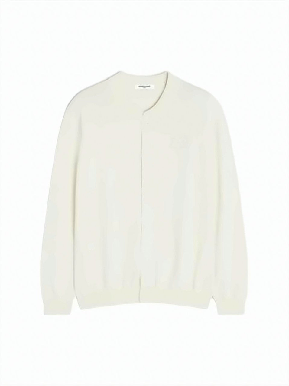 Lightweight Collarless Jacket with Ribbed Cuffs