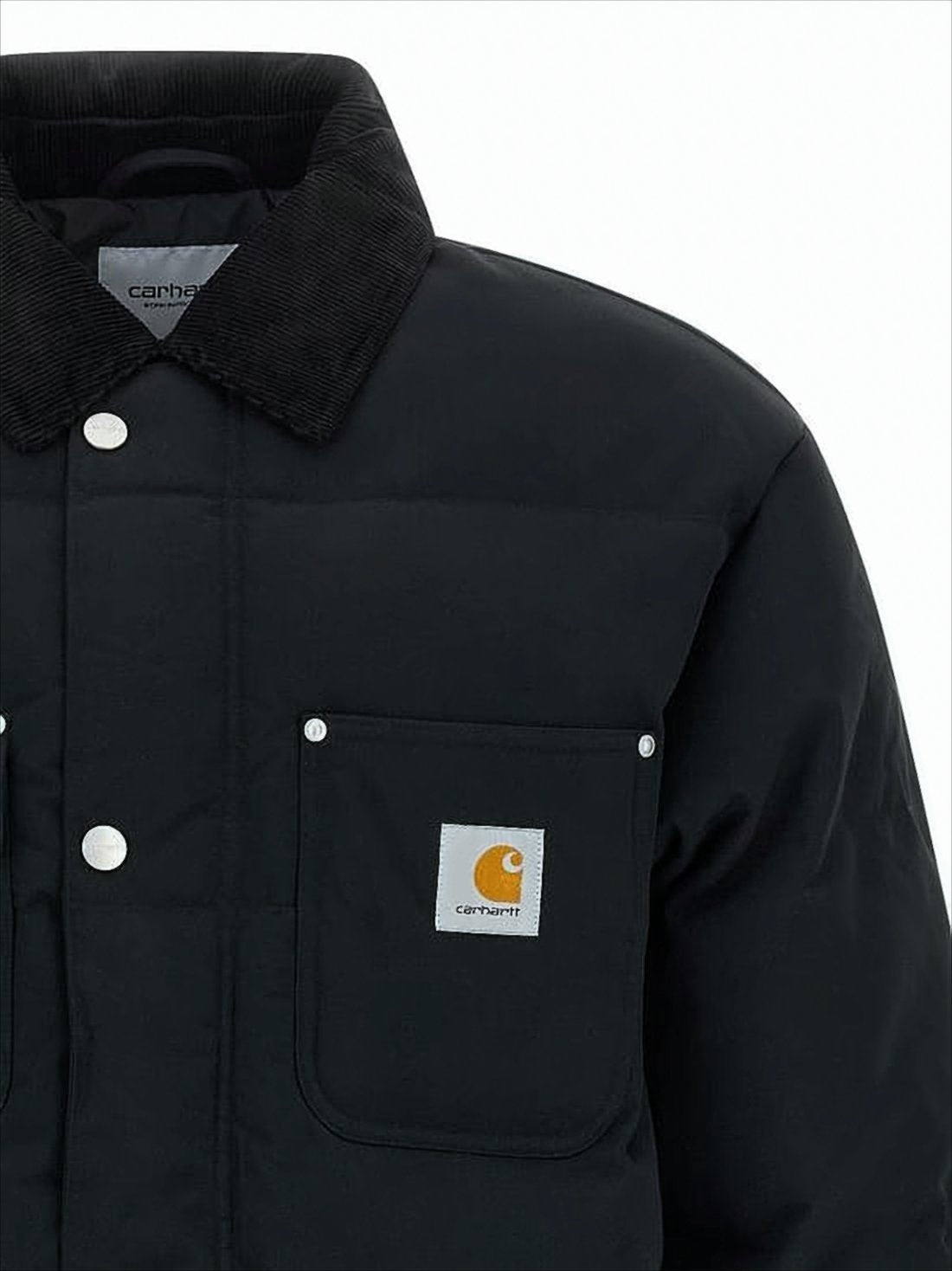 Boxy Padded Jacket with Corduroy Collar