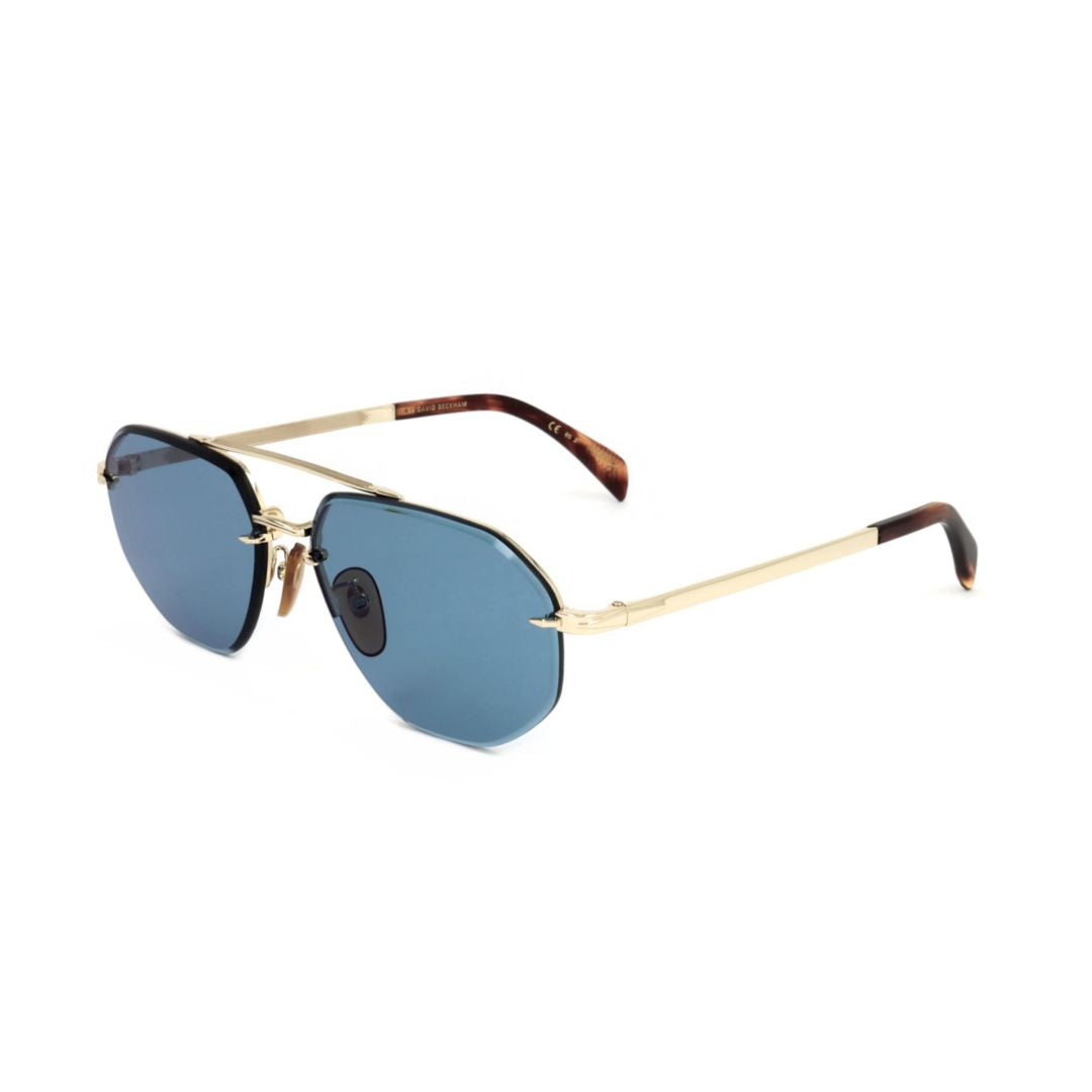 Db 1101/G/S Geometric-Shaped Gold Metal Frame Sunglasses