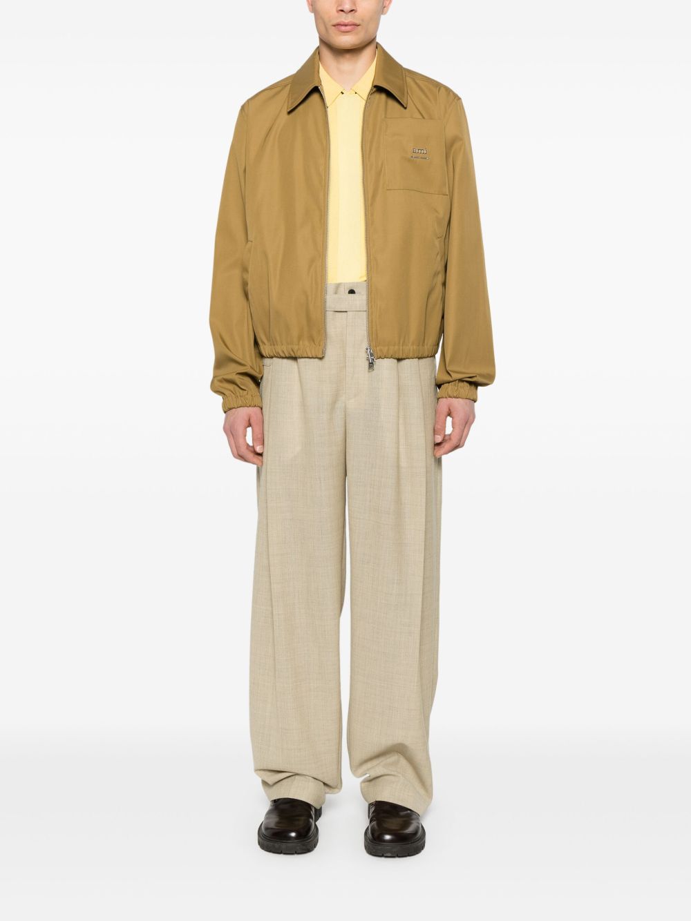 Light Olive Green Zip-up Jacket