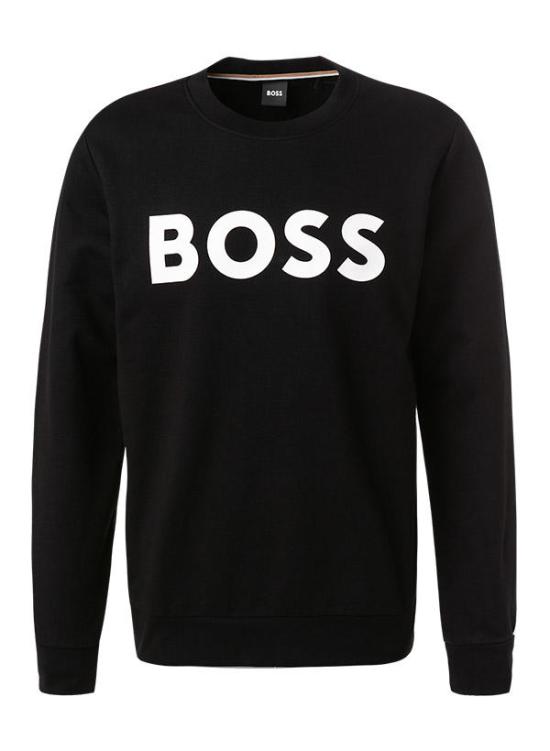 Long-Sleeve Black Sweatshirt with Prominent Logo