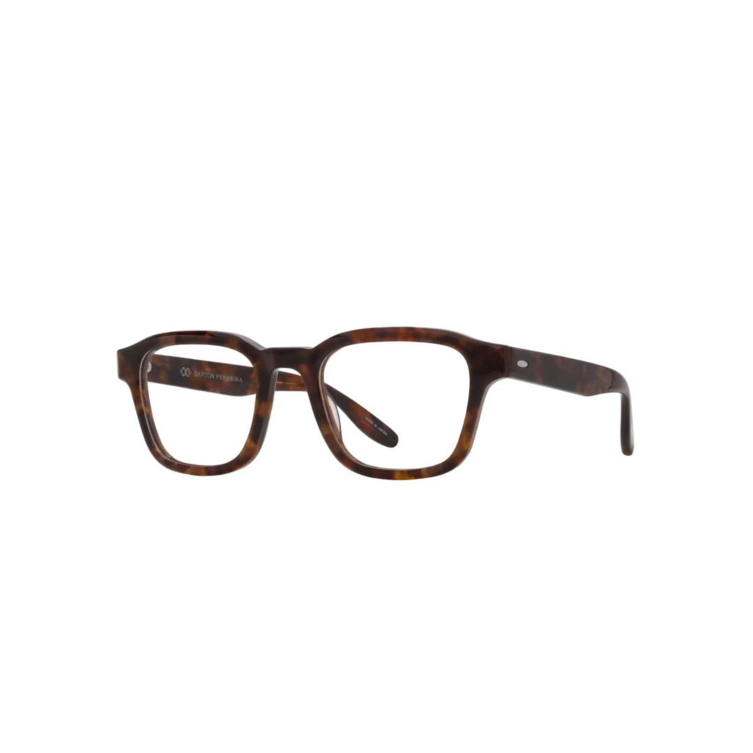 Winton F Tortoiseshell Patterned Rectangular Eyeglasses with Silver Accents
