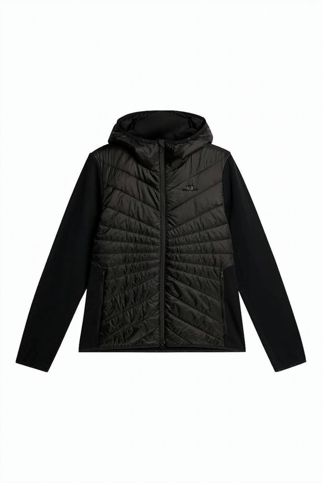 Quilted Front Panel Jacket with Hood