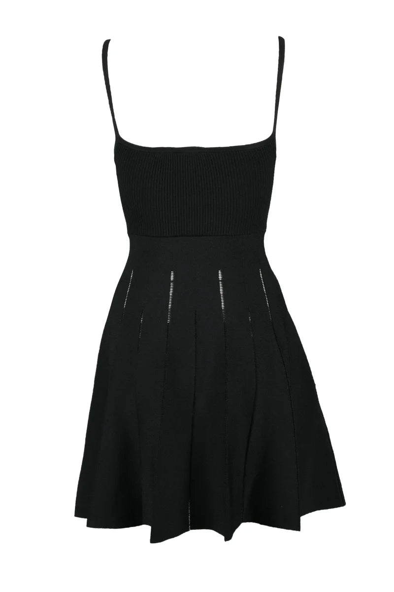 V-neck Mini Dress with Cut-Out Waist