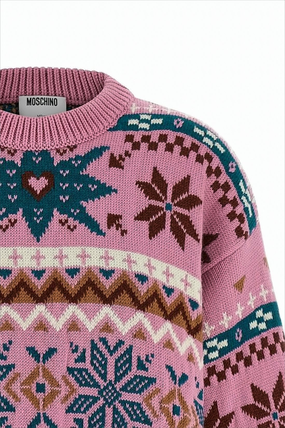 Cropped Patterned Mohair Sweater