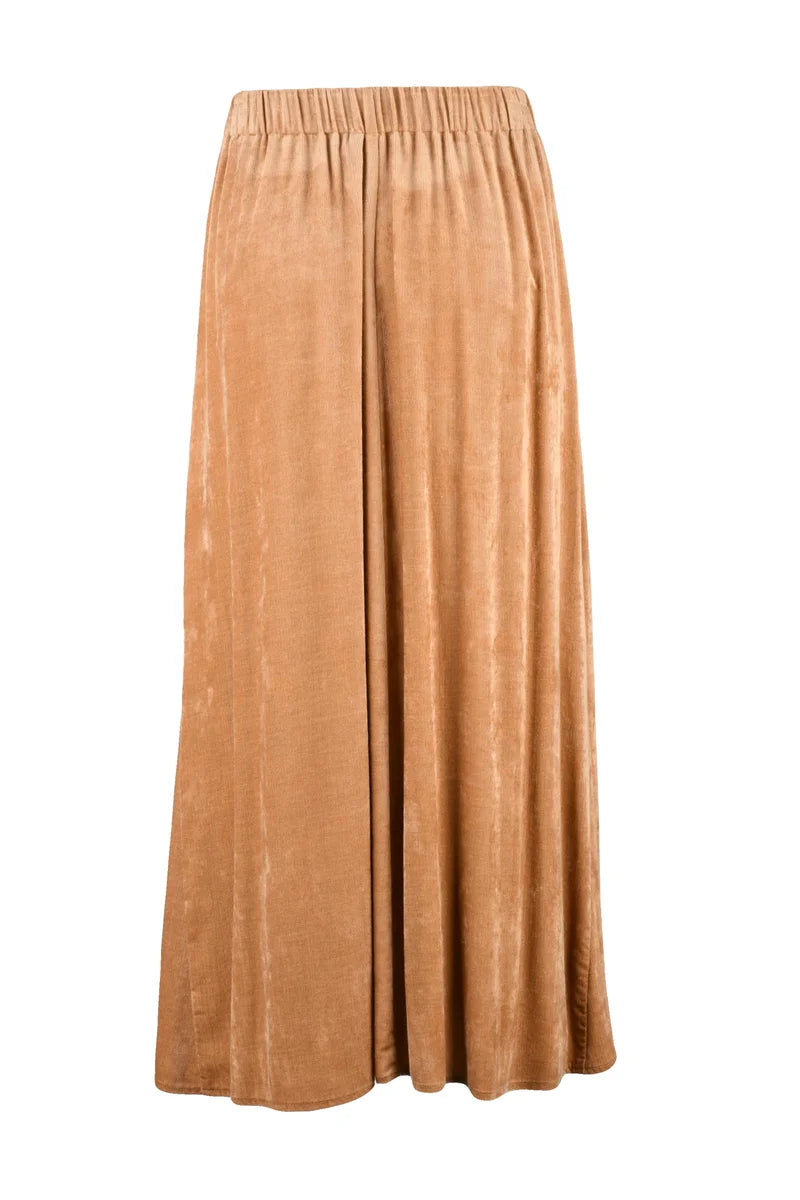 Long Velvet Skirt - Beige