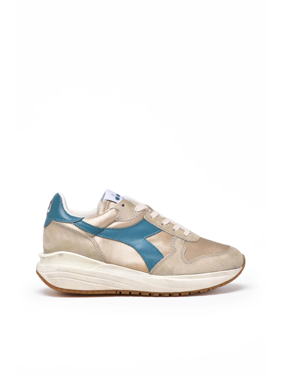 Beige Gold Leather Polyester Venus Sneakers