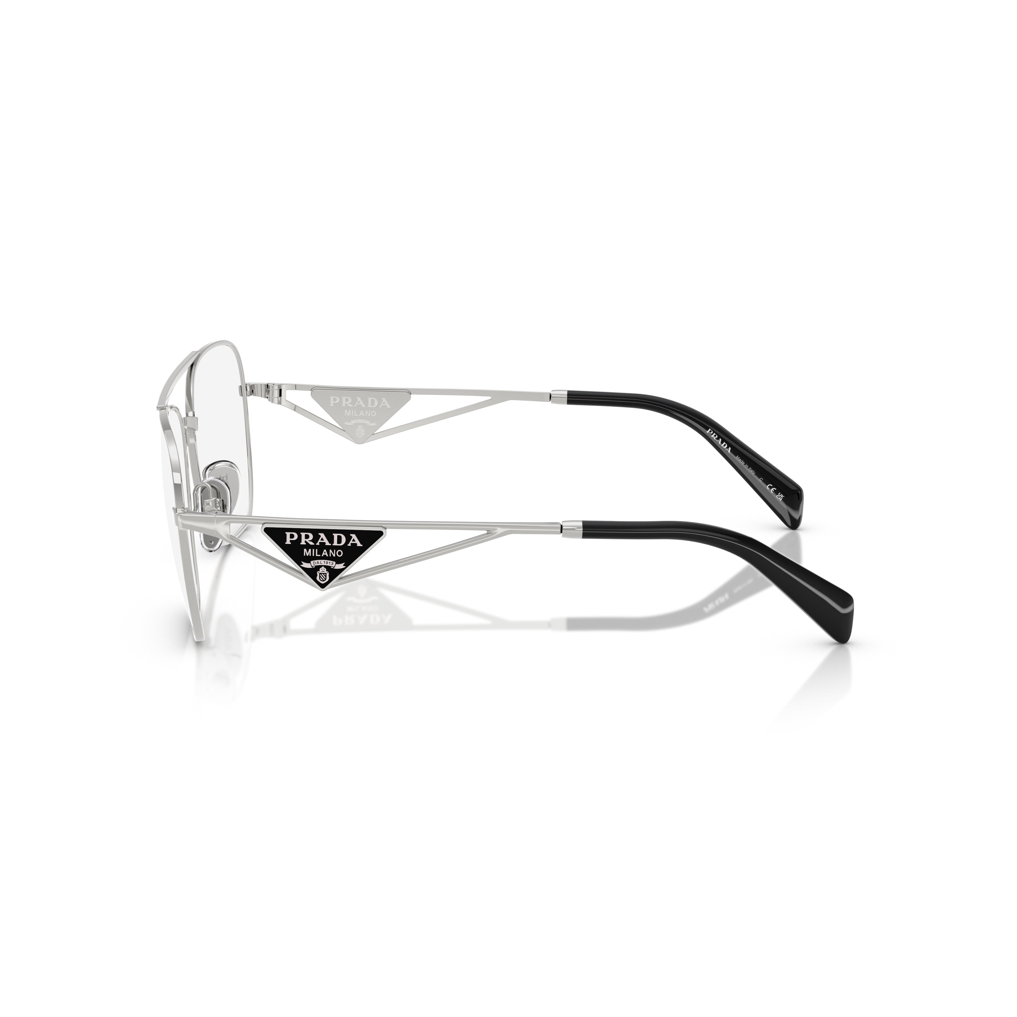 0pr B50v Rectangular Silver-tone Metal Sunglasses