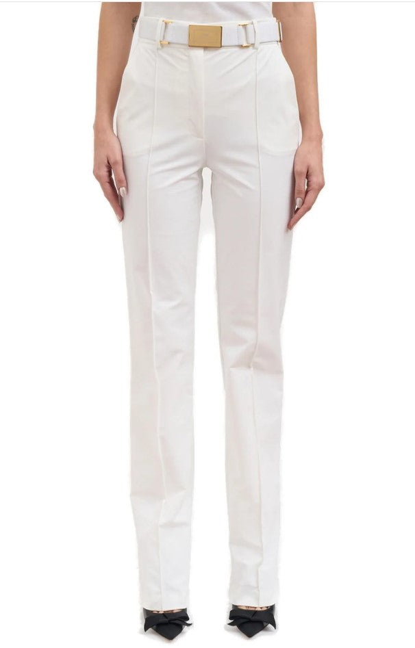 Bi-Elastic Technical Fabric Belted French Trousers