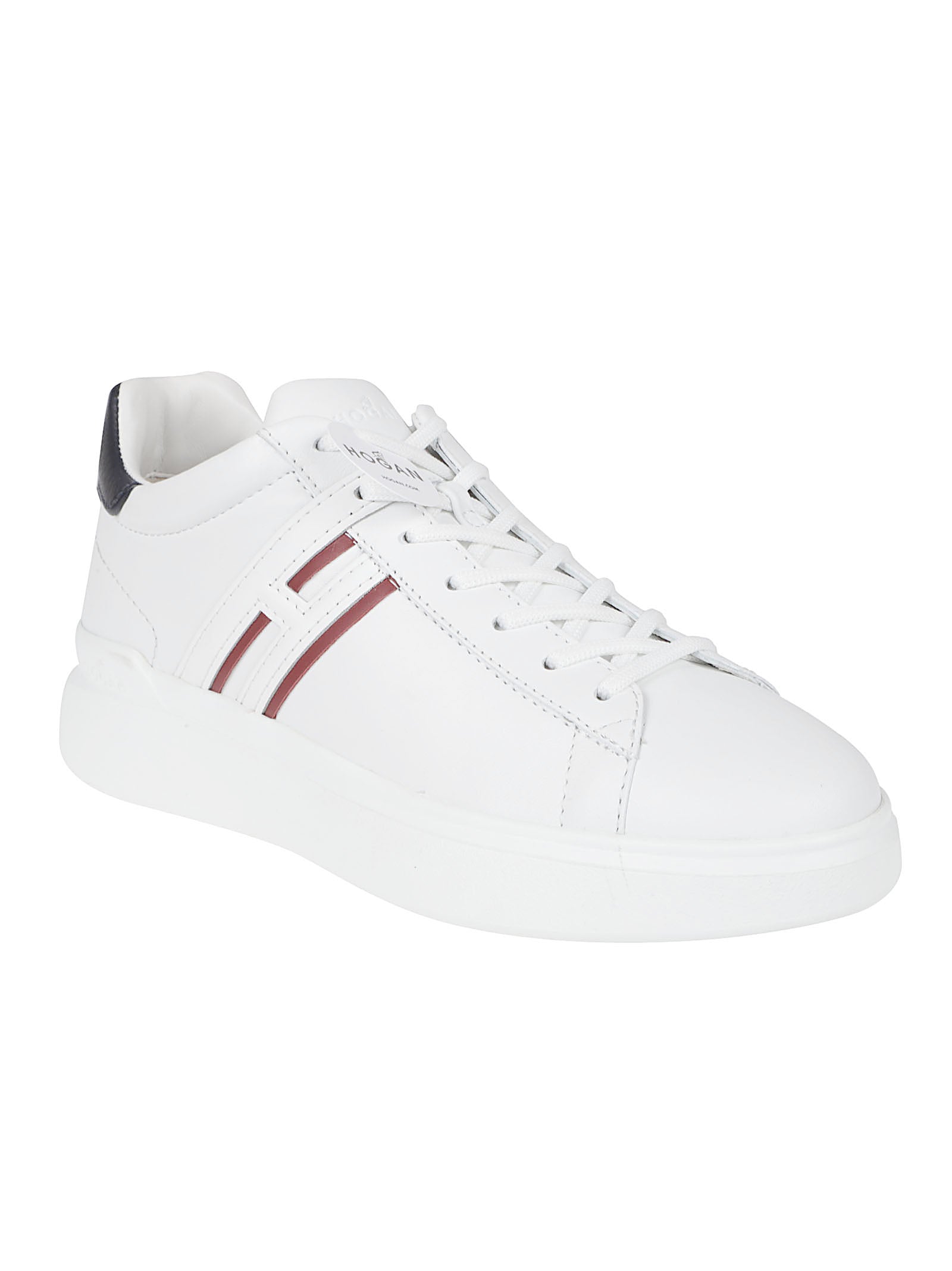 Low-Top Sneakers with Burgundy Side Stripes