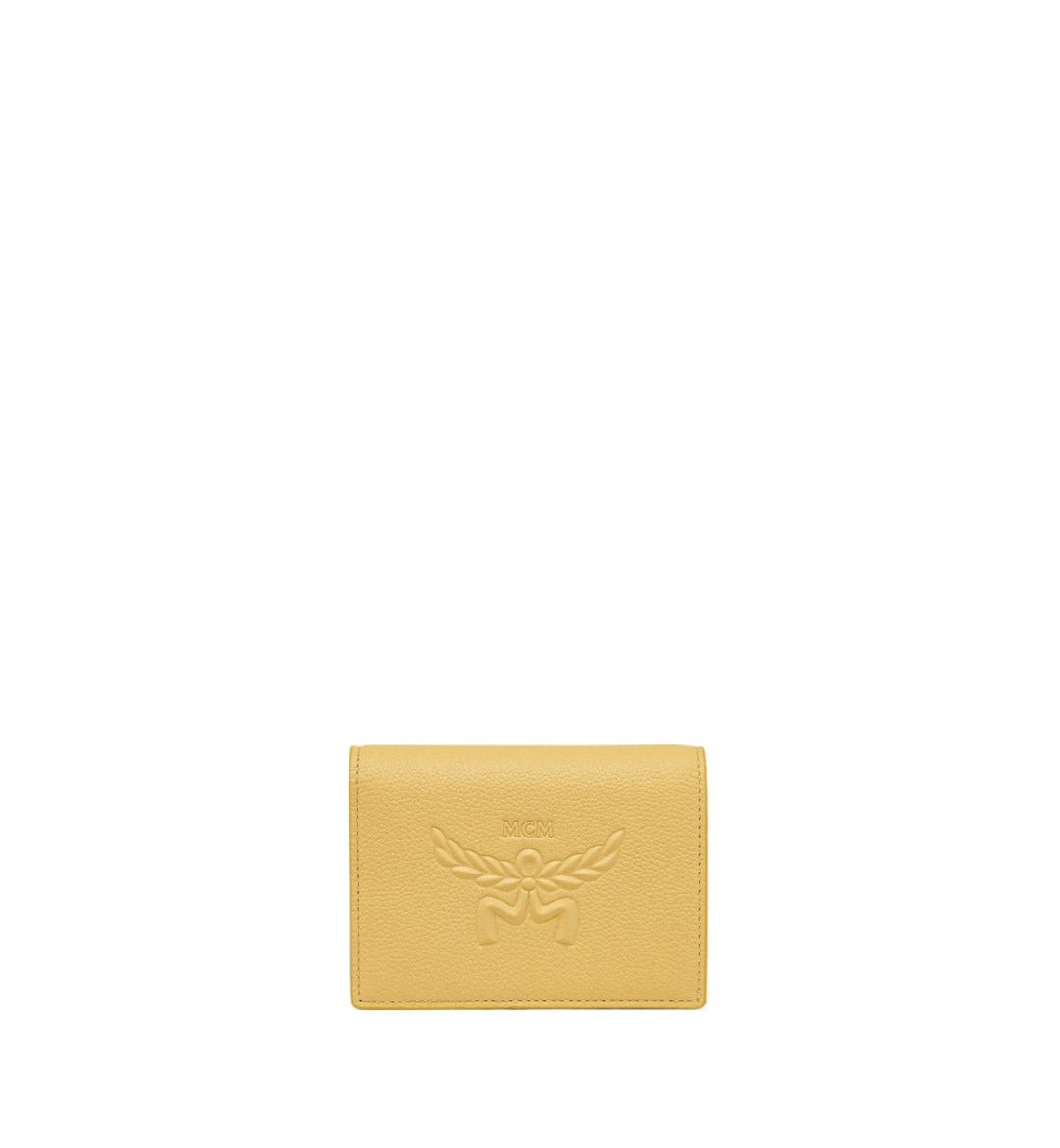 Embossed Leather Wallet With Noble Wreath Motif