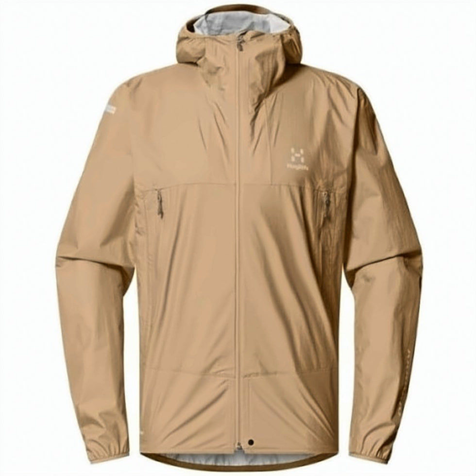 Lightweight Brown Jacket with Adjustable Hood
