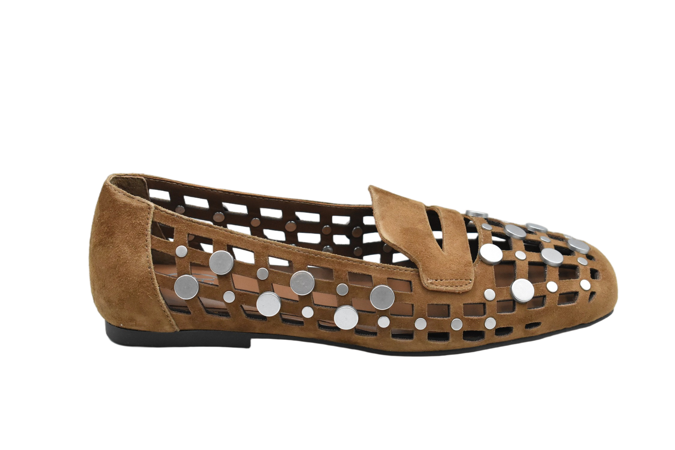 Saddle Lattice Design Low Shoes With Metallic Accents