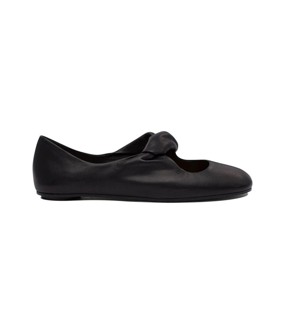 Black Flats With Distinctive Knotted Detail