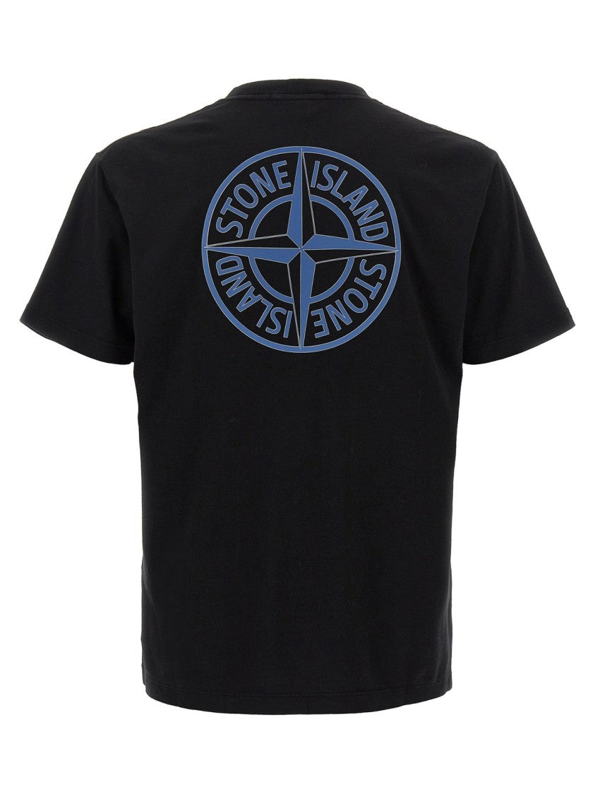 Short-Sleeved Cotton T-Shirt with Centered Logo