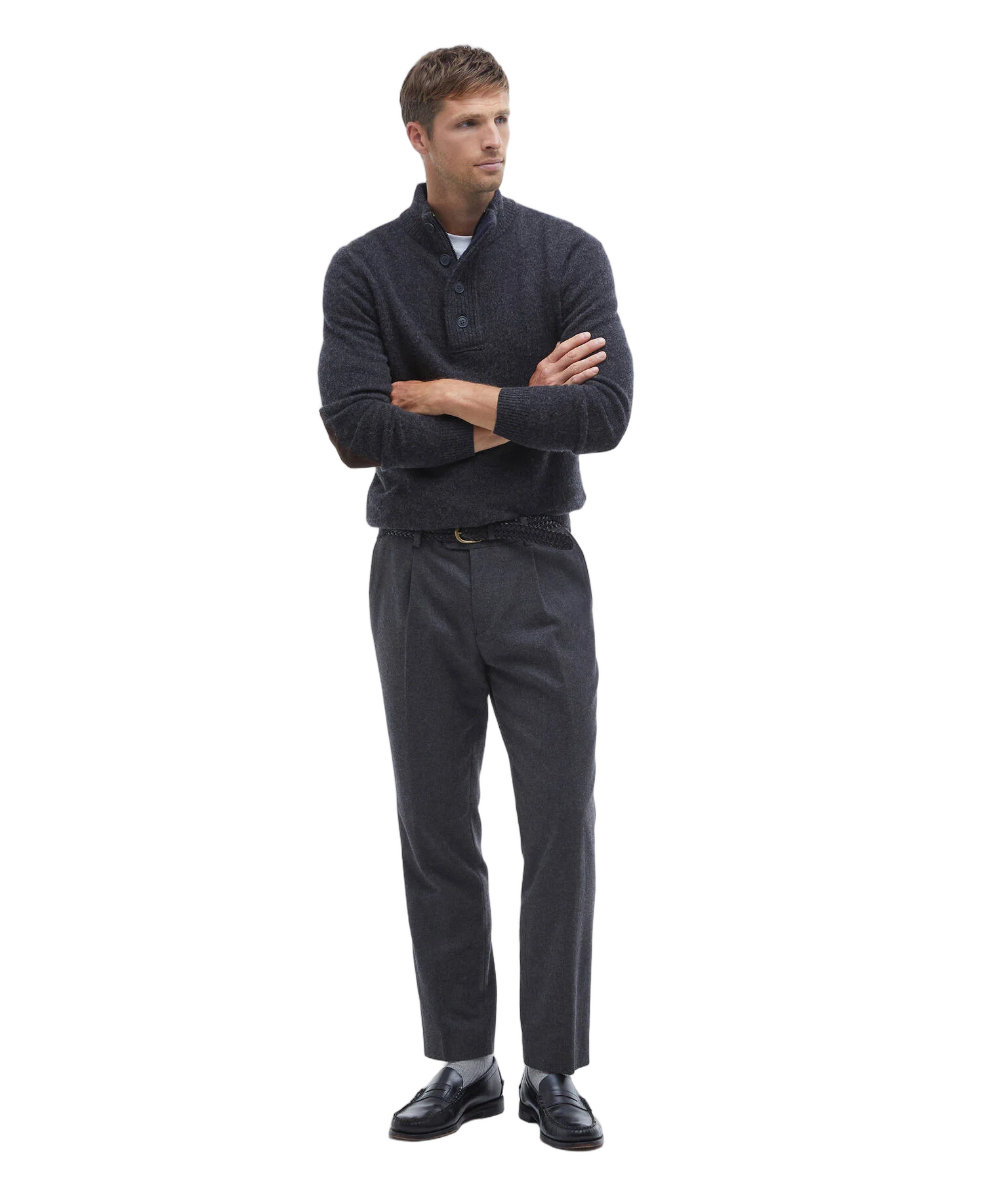 Essential Patch Half Zip Sweater