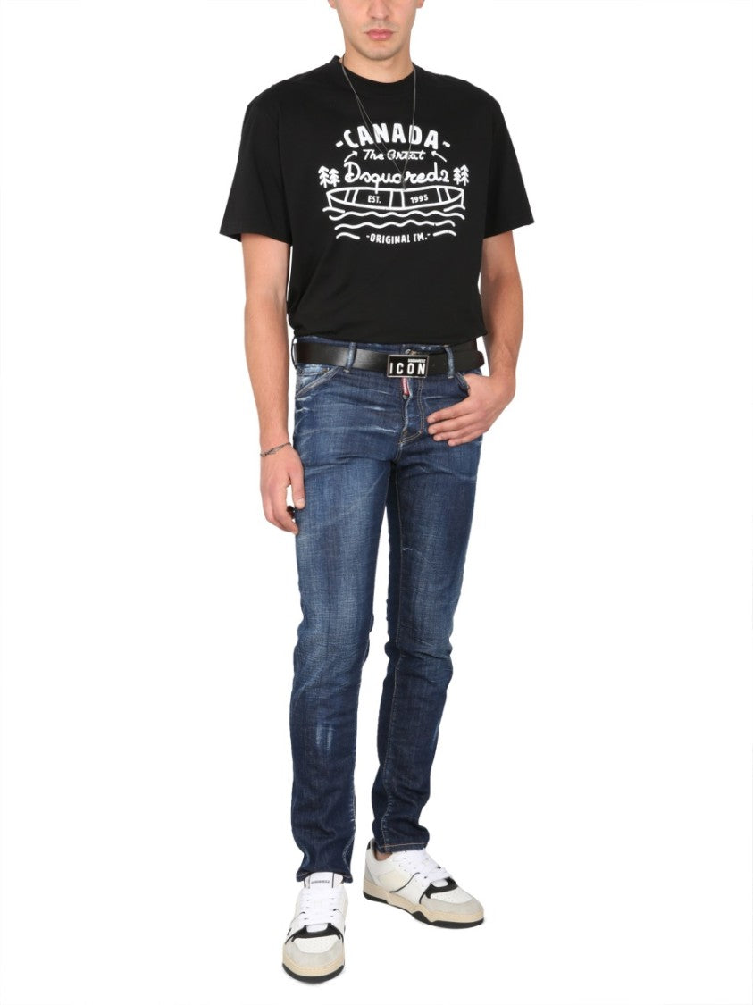 Vintage Design Front Logo Print T-Shirt