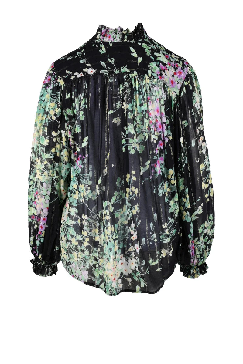 Sheer Floral Print Blouse