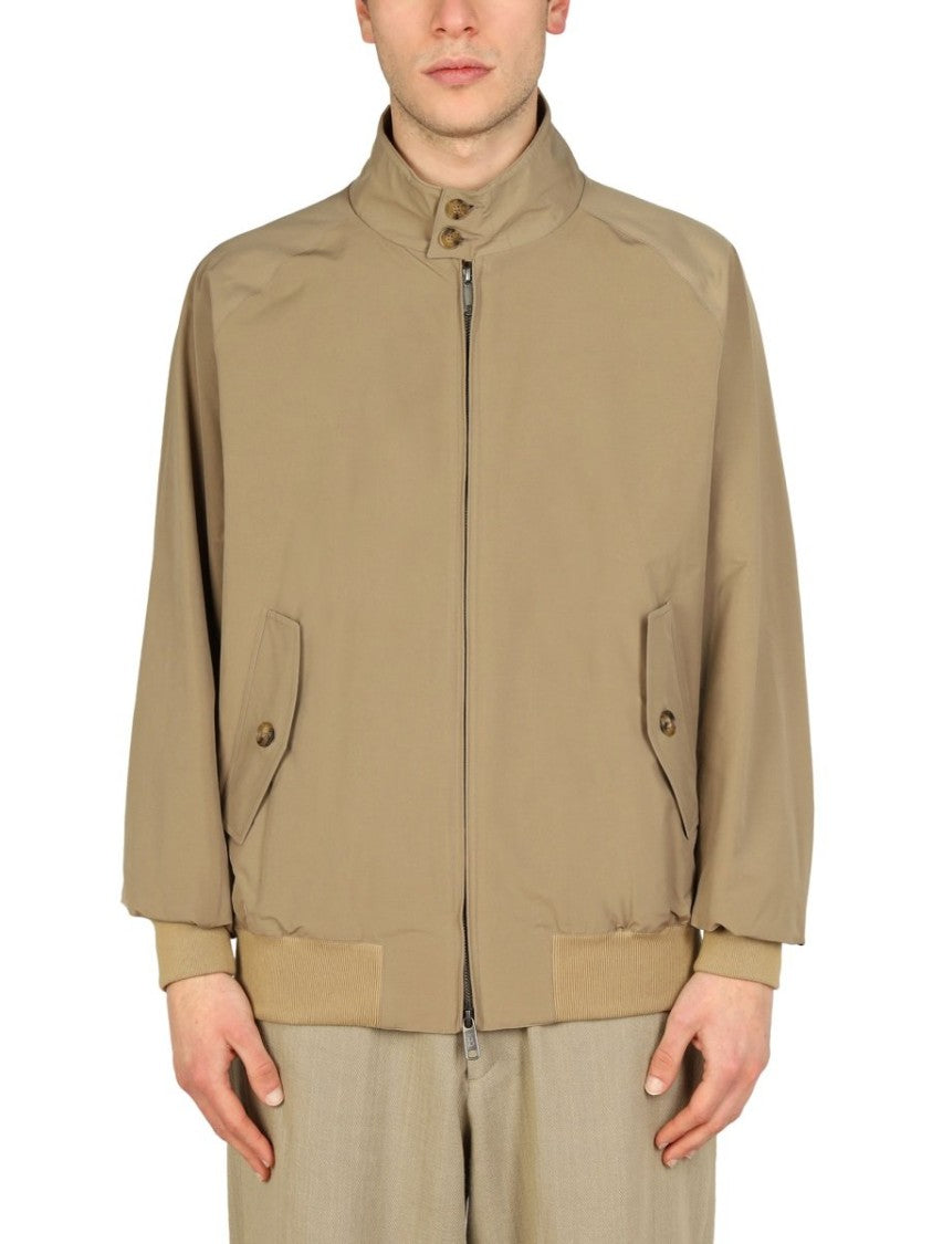Classic High Collar Bomber Jacket With Flap Pockets