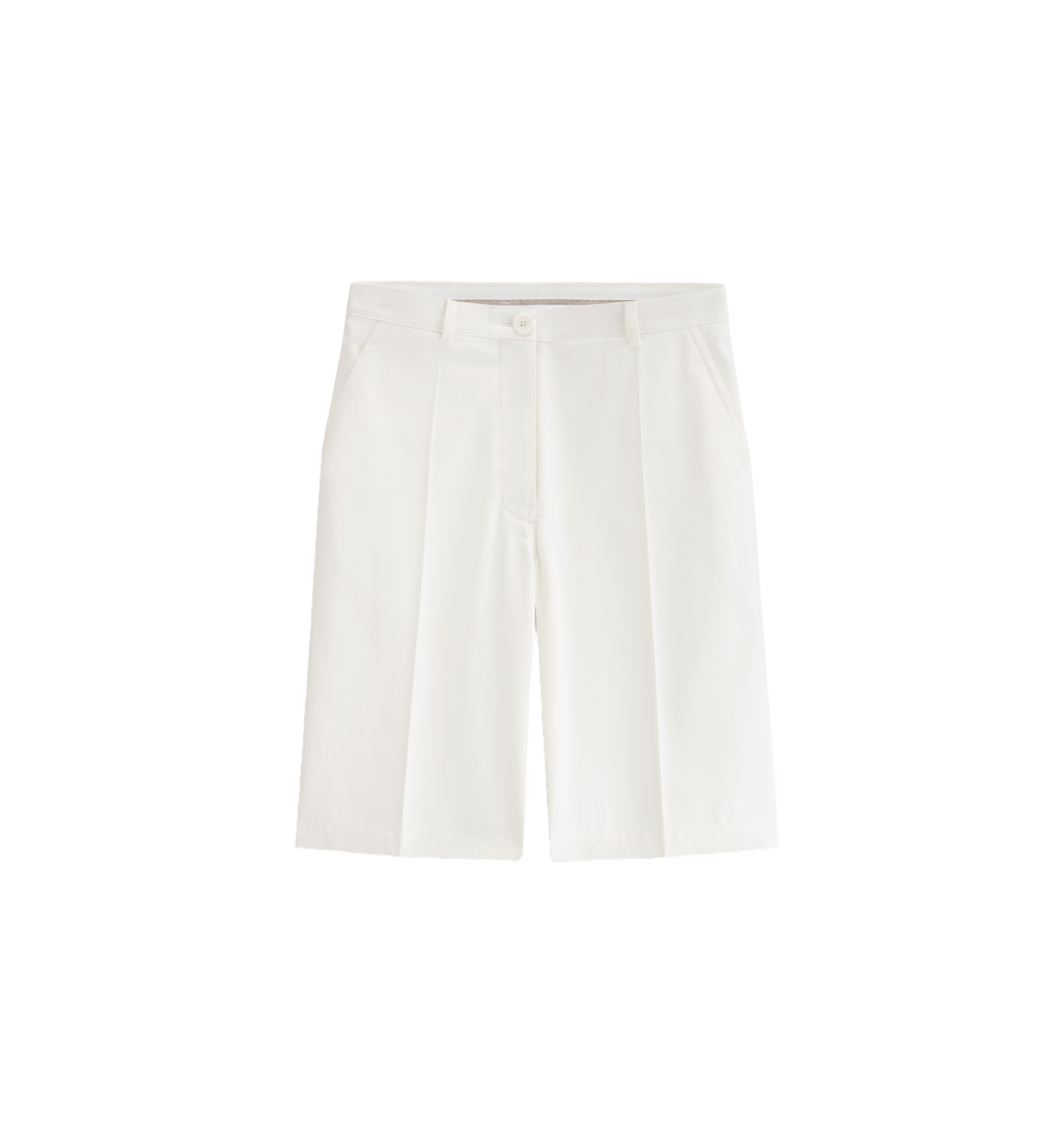 White Tailored Minimalist Embossed Logo Shorts