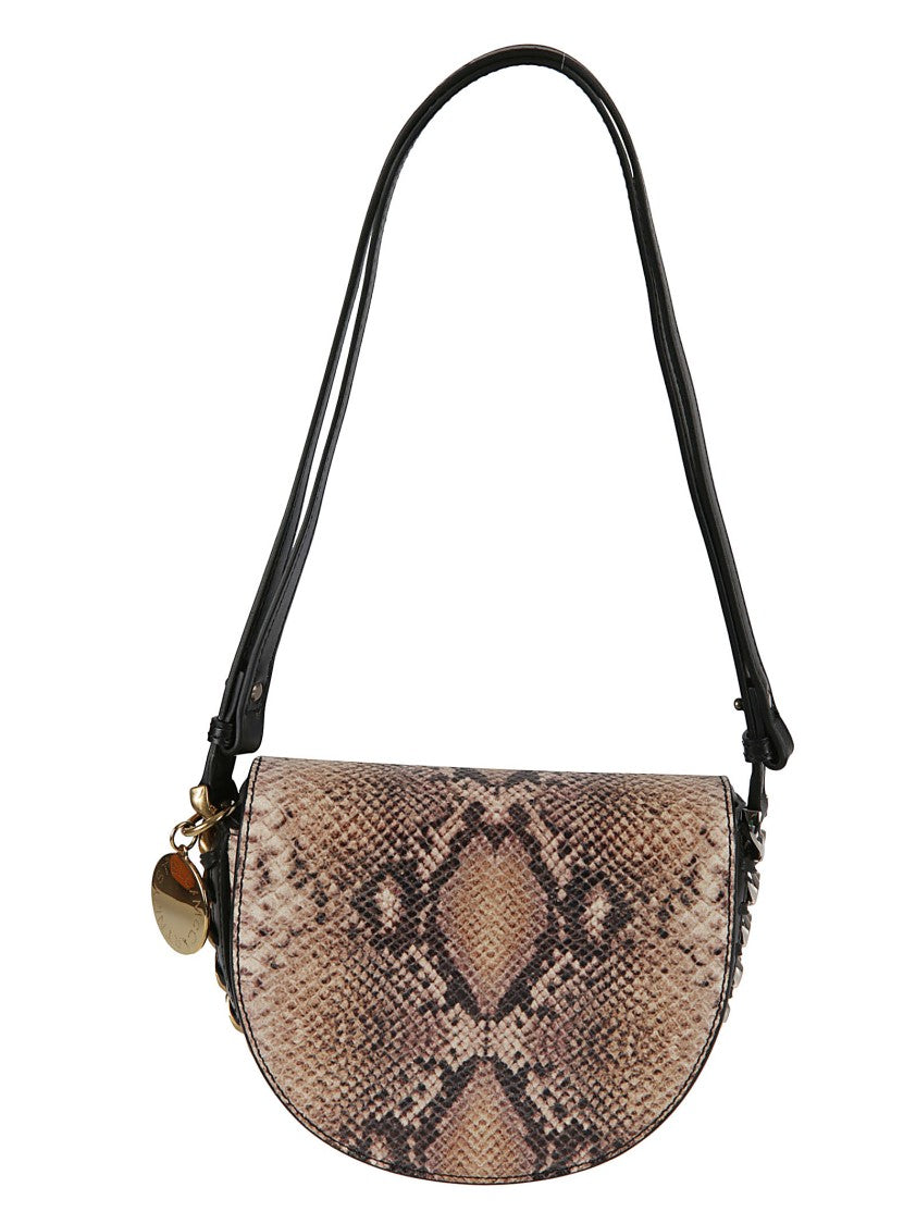 Half-Moon Shoulder Bag With Snakeskin Pattern