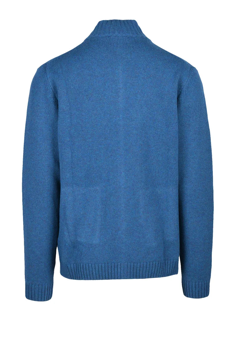 Extrafine Merino Wool Cardigan - Blue