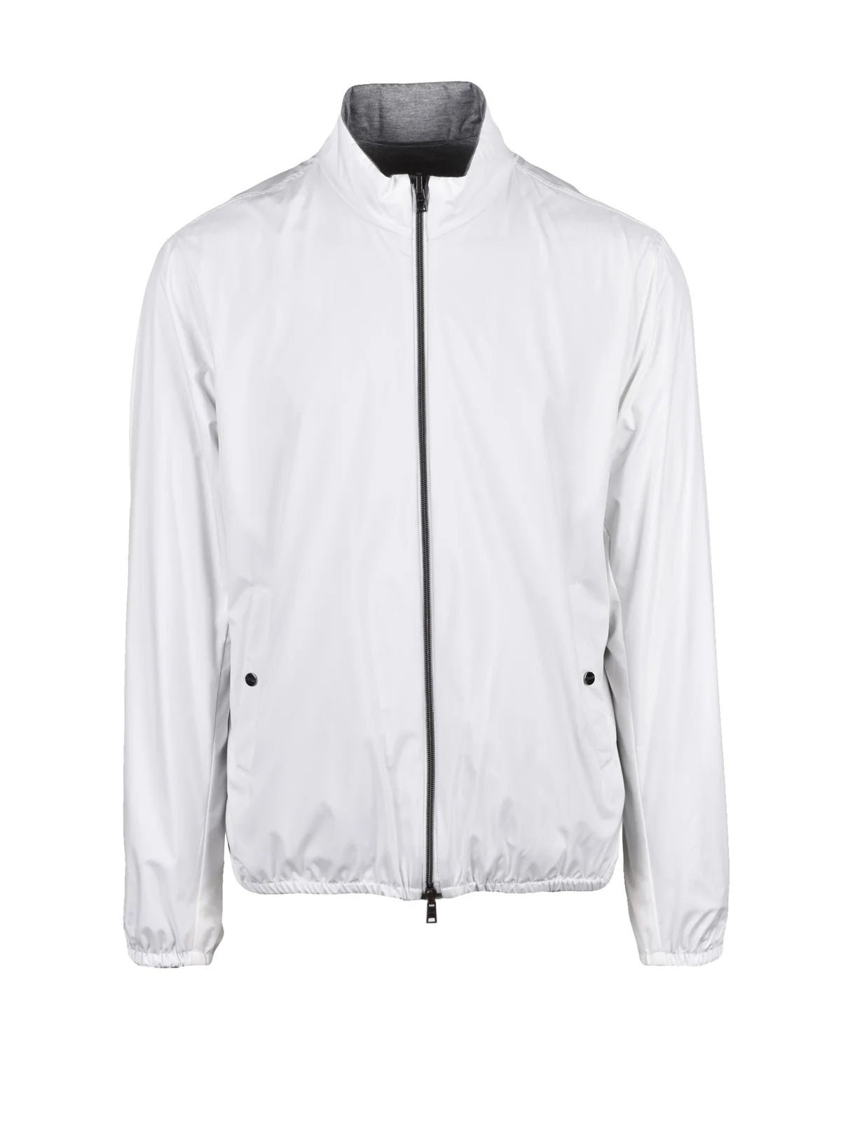 White Polyester Men Nylon Jacket