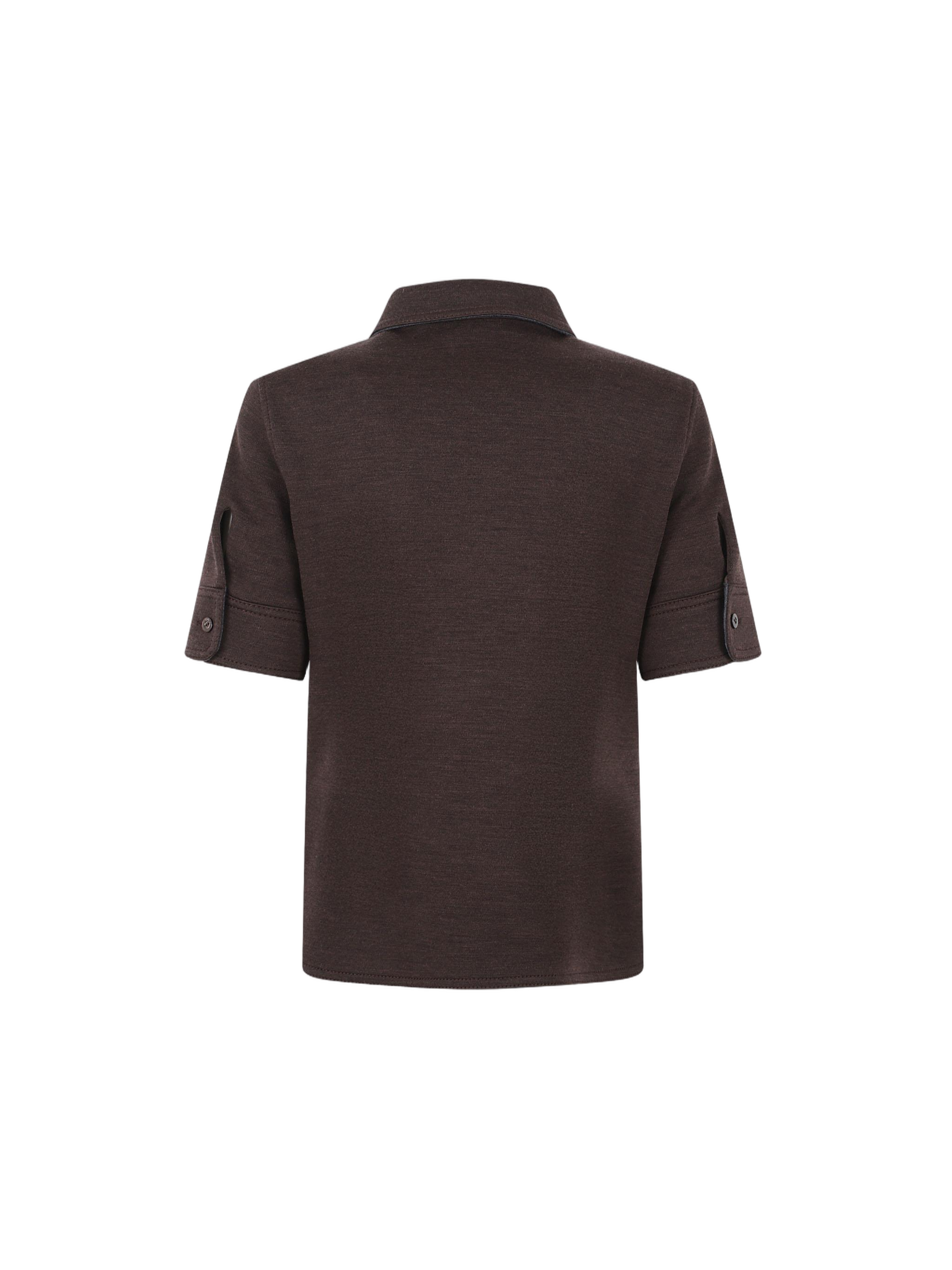 Pointed Collar Gucci Shirt With Short Sleeves