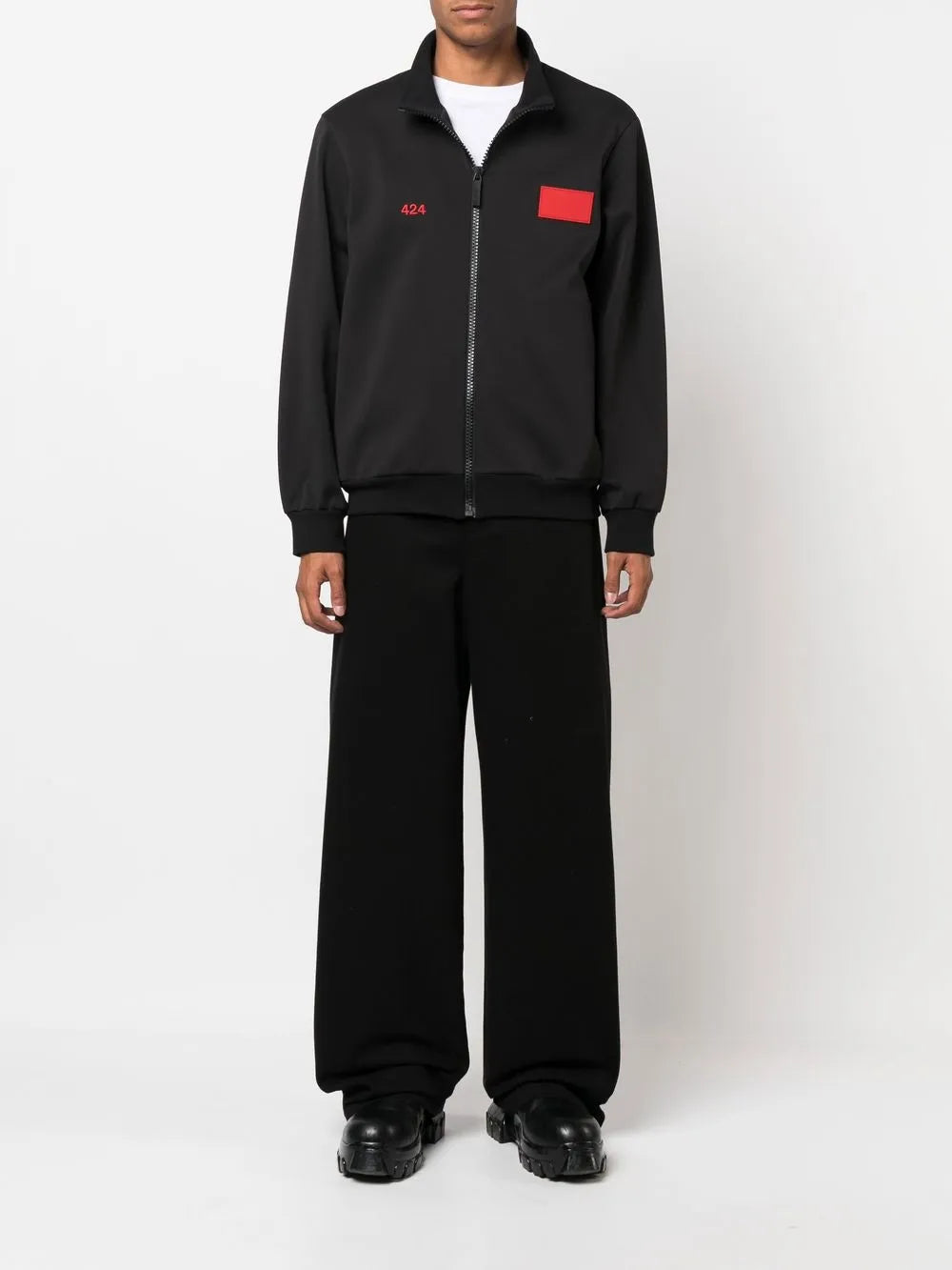 Structured Giubbino Jacket With Front Zipper And Ribbed Details