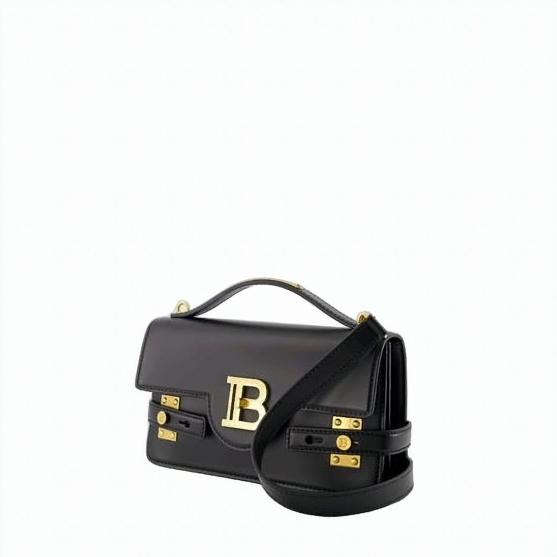 Structured Calf Leather Shoulder Bag