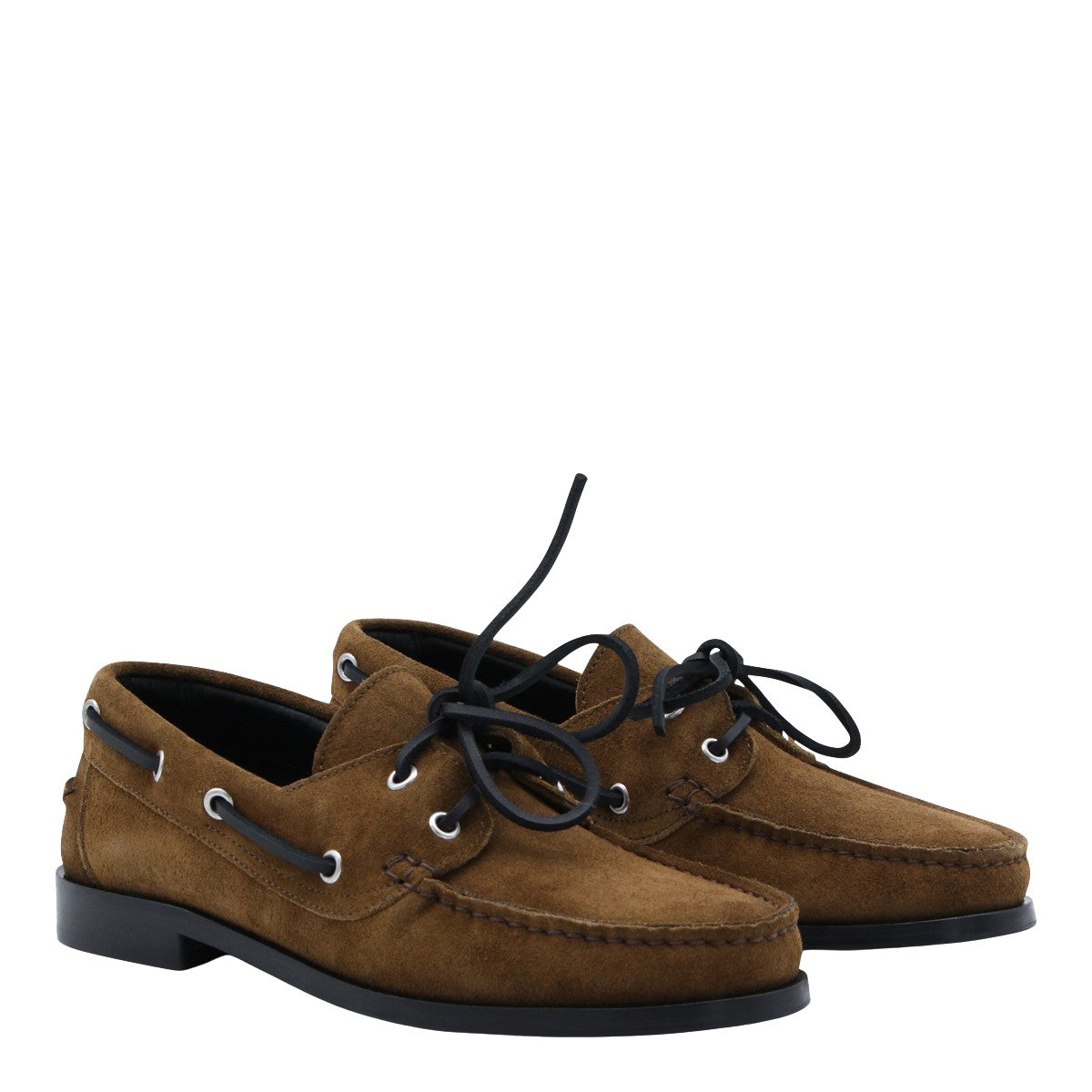 Classic Moccasin-Inspired Flat Shoes with Lace-Up Detailing