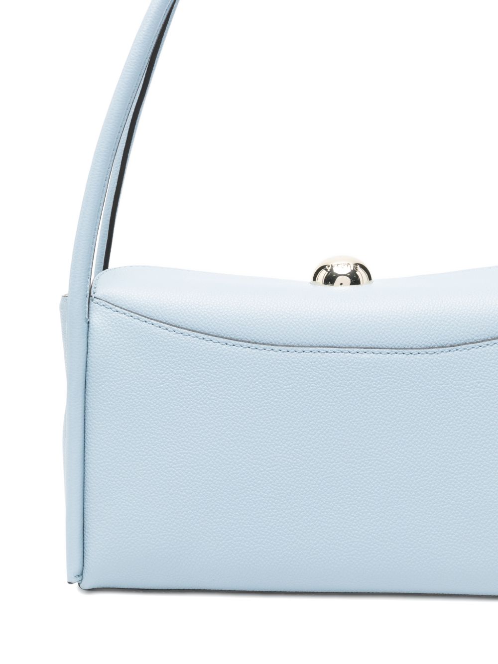 Rectangular Pastel Blue Leather Handbag