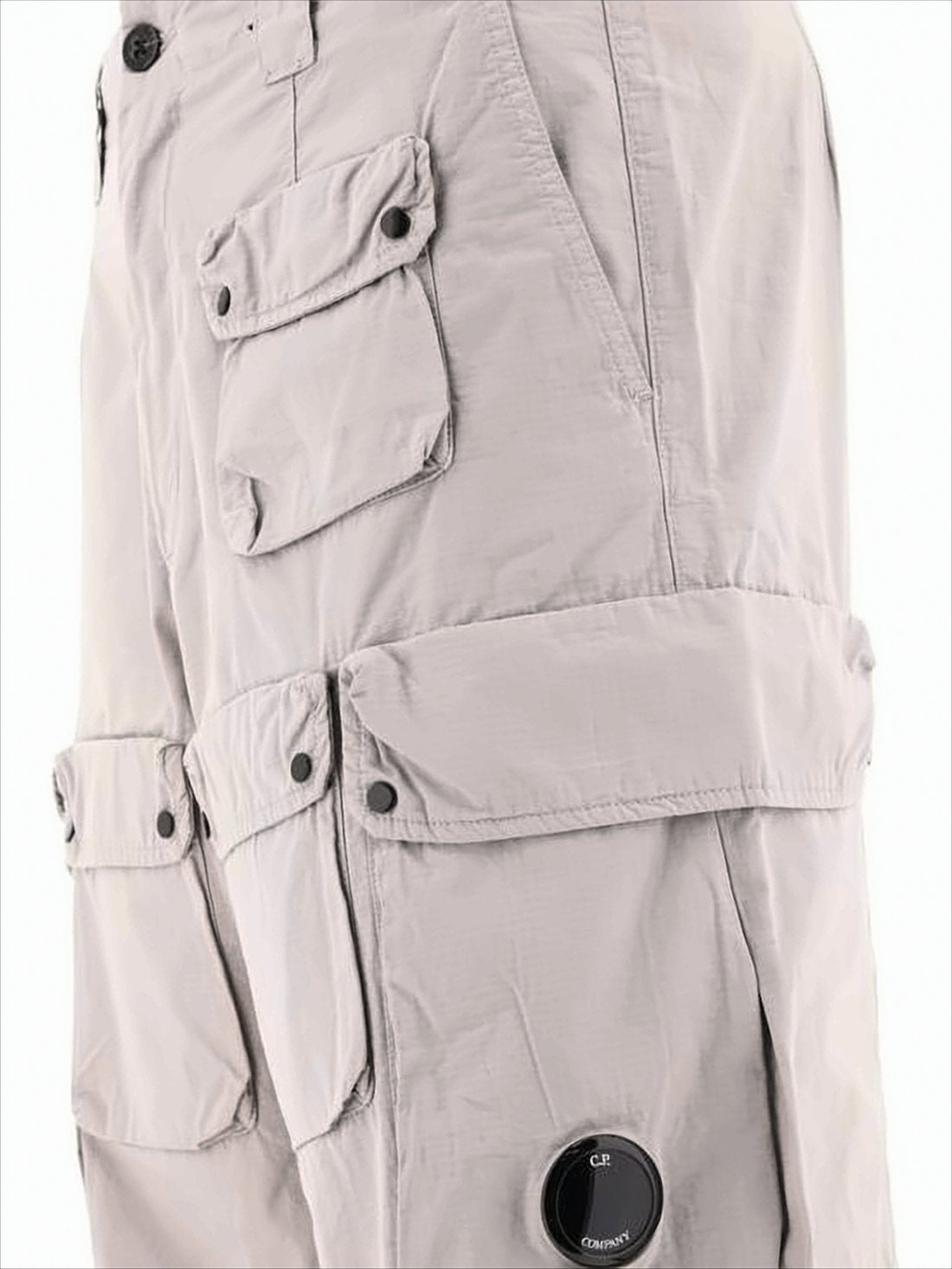 Relaxed-Fit Cargo Pants with Flap Pockets and Button Closure