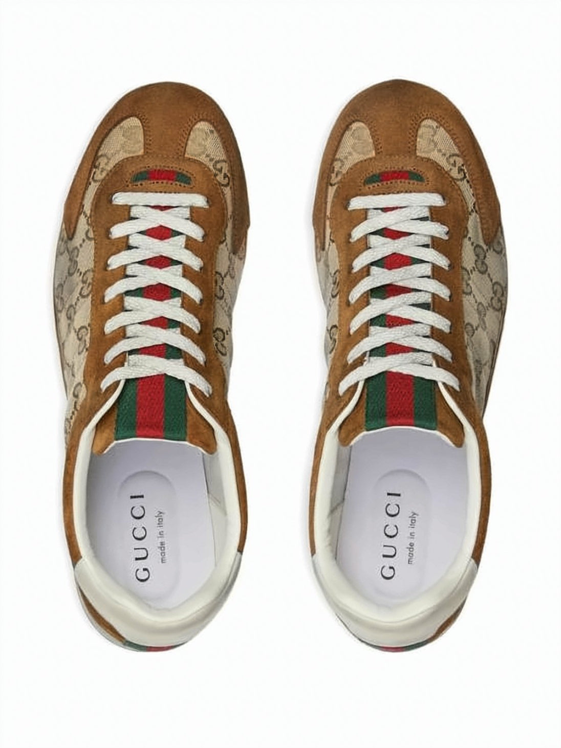 Low-Profile Suede and Canvas Sneakers with Monogram Detail