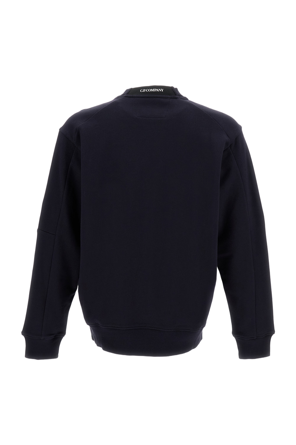 Diagonal Raised Fleece Crewneck Sweatshirt with Lens Detail