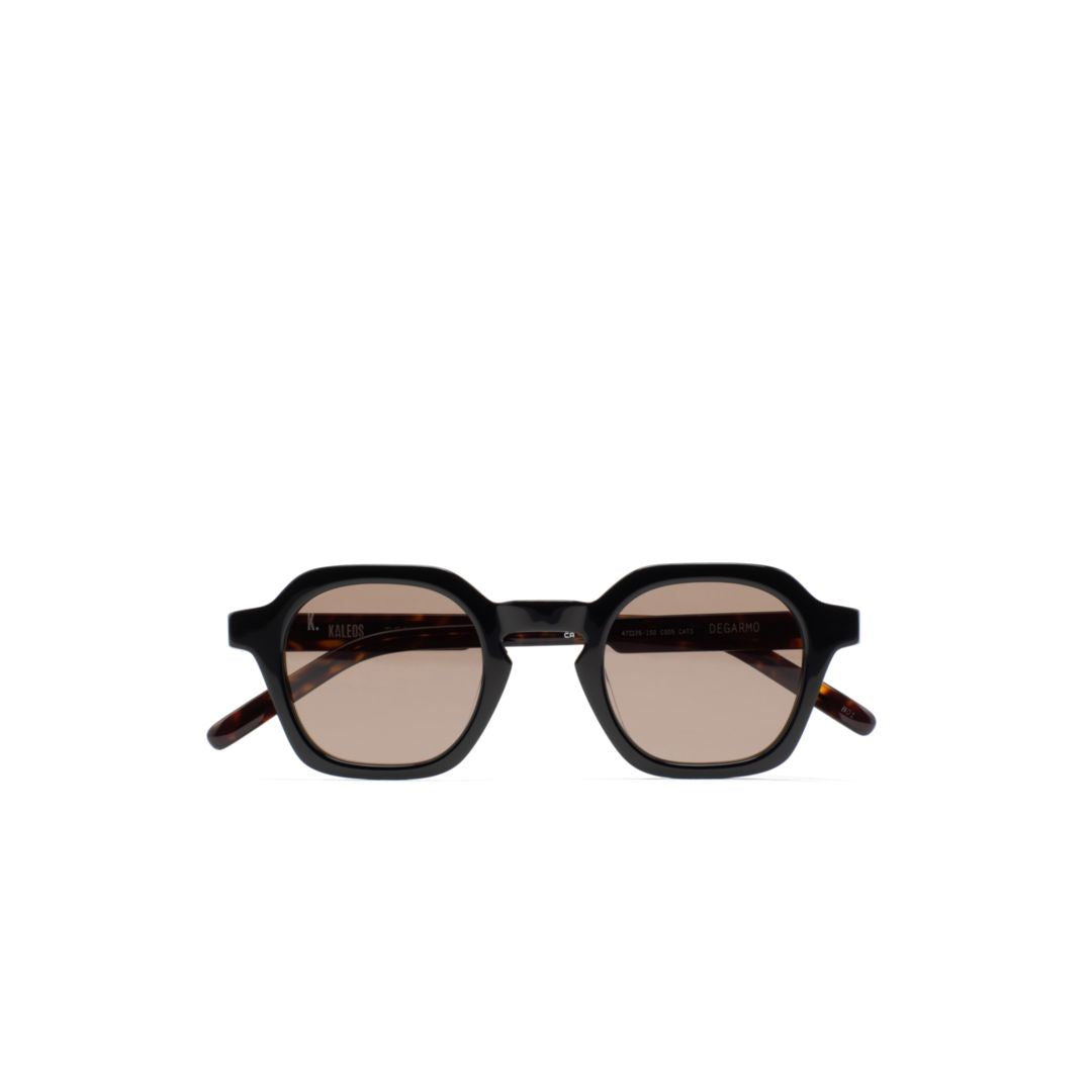 Degarmo Geometric Black Sunglasses with Tortoiseshell Temples