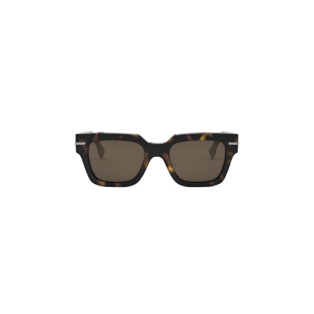 Fe40078i Bold Rectangular Tortoiseshell Sunglasses