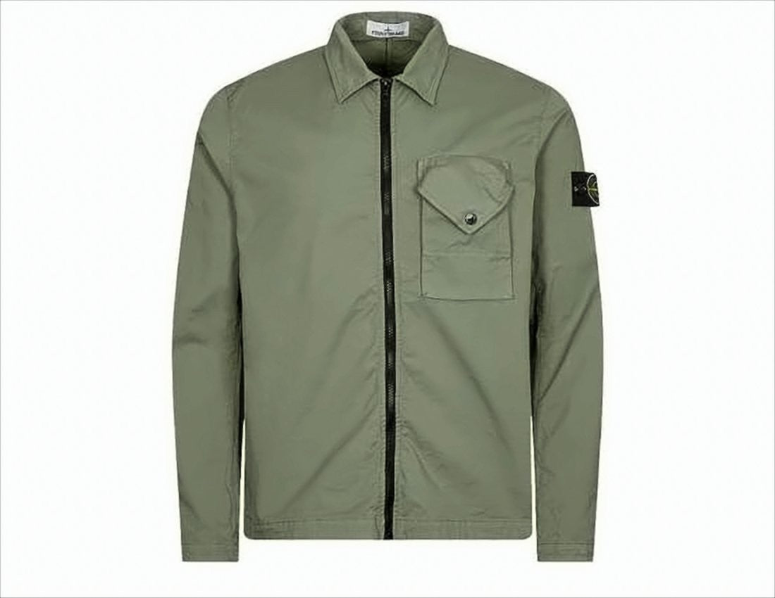 Green Jacket with Front Zipper