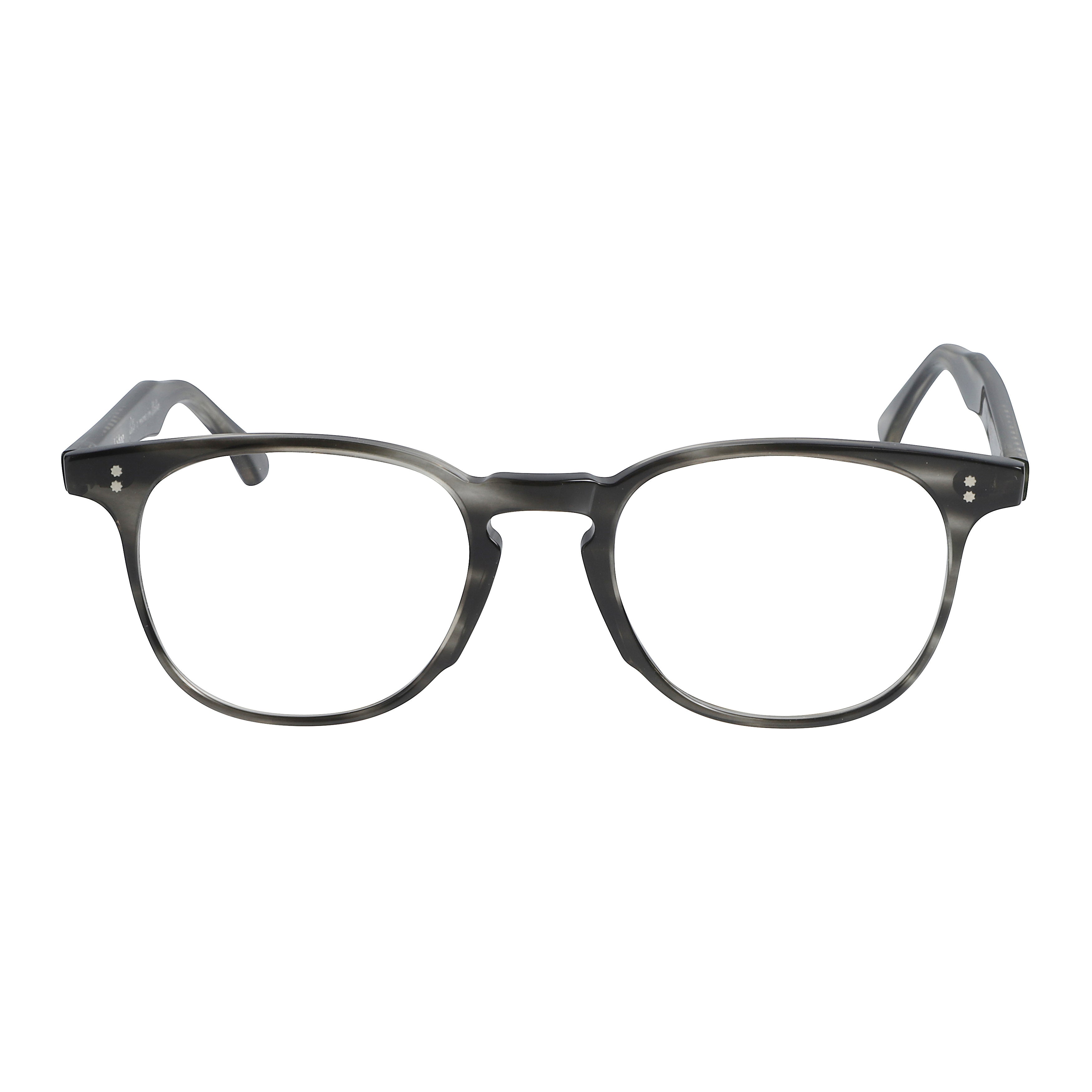 Dante Marbled Grey Rounded Square Eyeglasses with Keyhole Bridge