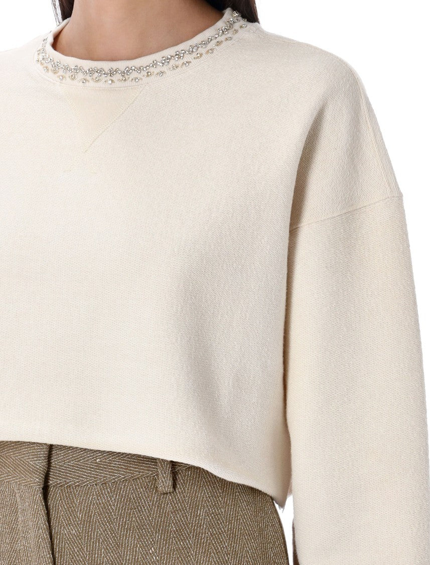 Crystals Cropped Sweatshirt